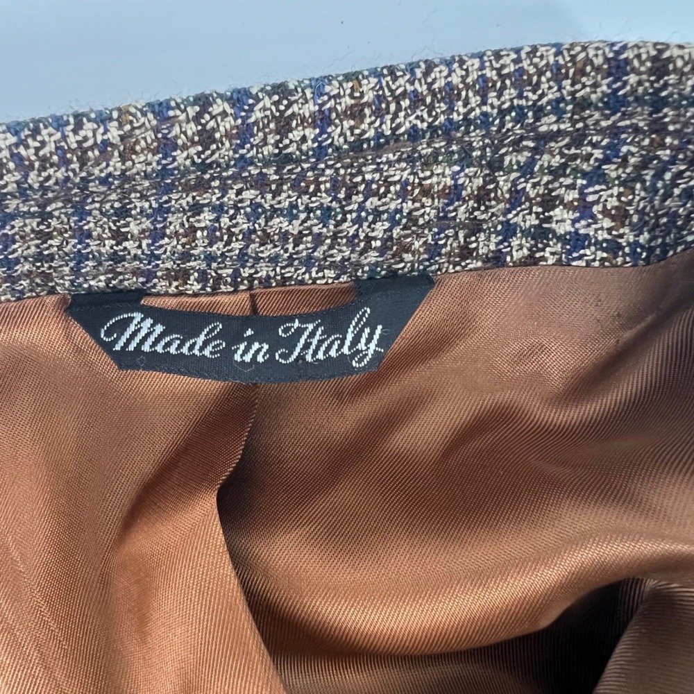 Vito Rufolo Vintage Silk Wool Blazer 39L Lanificio Glen Plaid Italy Sport Coat - Picture 7 of 12
